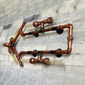 6 Bulb Arrow-Shaped Wall Lamp with Tube Retro Industrial Bronze Wrought Iron Wall Lamp for Bathroom