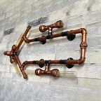 6 Bulb Arrow-Shaped Wall Lamp with Tube Retro Industrial Bronze Wrought Iron Wall Lamp for Bathroom