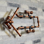 6 Bulb Arrow-Shaped Wall Lamp with Tube Retro Industrial Bronze Wrought Iron Wall Lamp for Bathroom