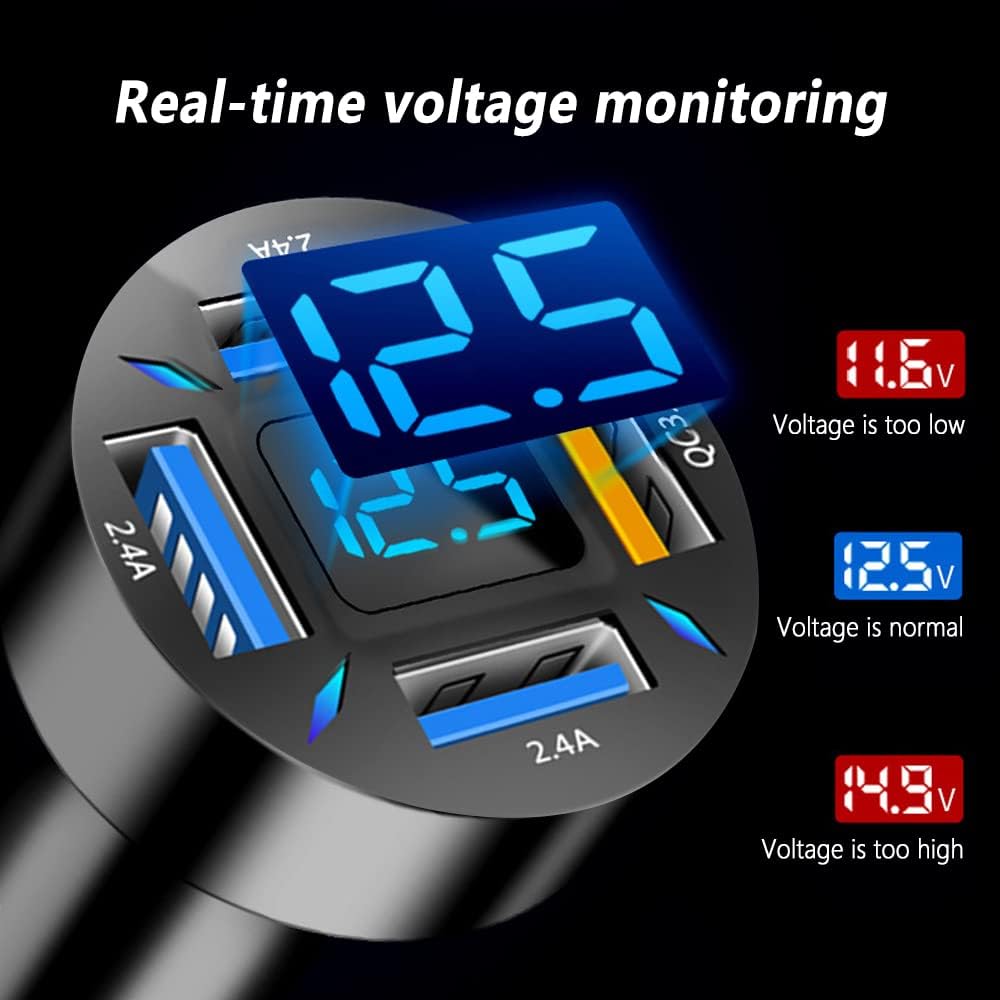 Car Charger 66W Super Fast Charging with USB PD & QC 3.0 – Universal for 12-24V Cigarette Lighter