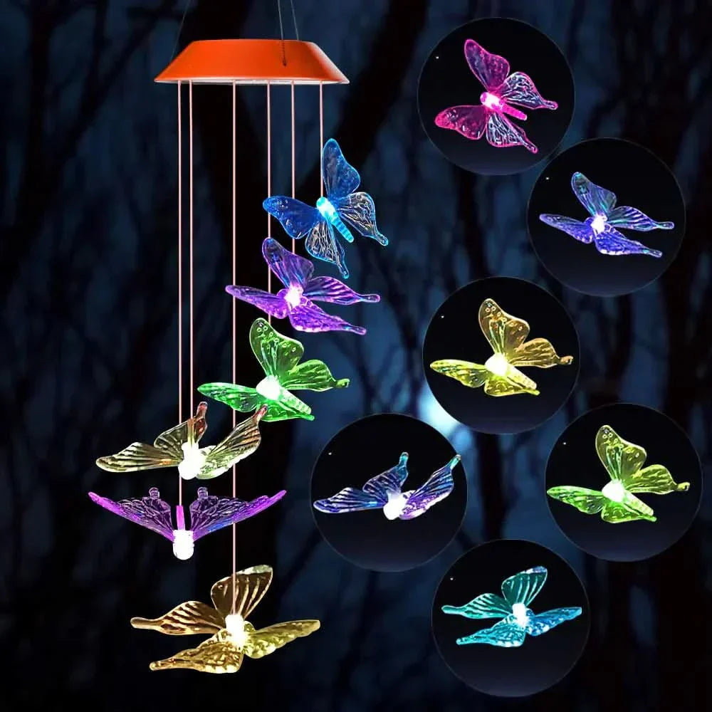 Solar Butterfly Garden Lights with 7-Color LEDs for Outdoor Paths and Patios