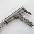 Modern Style Sink Faucet Single Handle Low Arc Pull Out Copper Sink Faucet