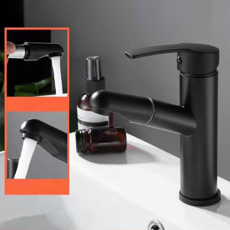 Pull-out simple bathroom sink tap 1 hole single lever faucet