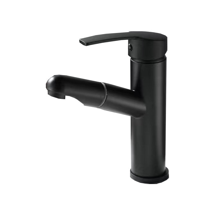 Pull-out simple bathroom sink tap 1 hole single lever faucet