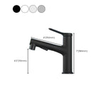 Pull-out simple bathroom sink tap 1 hole single lever faucet