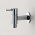 Contemporary Wall-Mounted Bathroom Faucet Single Hole Low Arc Solid Brass Circular Faucet
