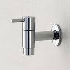 Contemporary Wall-Mounted Bathroom Faucet Single Hole Low Arc Solid Brass Circular Faucet