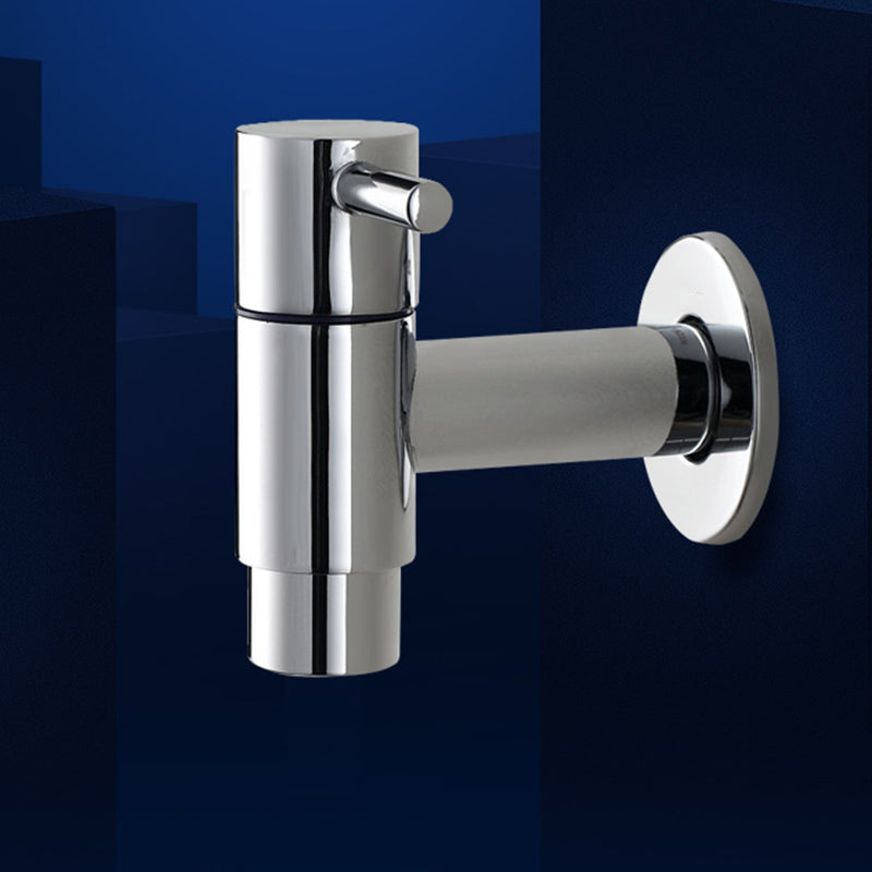 Contemporary Wall-Mounted Bathroom Faucet Single Hole Low Arc Solid Brass Circular Faucet