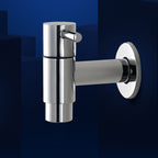 Contemporary Wall-Mounted Bathroom Faucet Single Hole Low Arc Solid Brass Circular Faucet