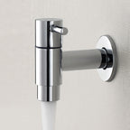 Contemporary Wall-Mounted Bathroom Faucet Single Hole Low Arc Solid Brass Circular Faucet