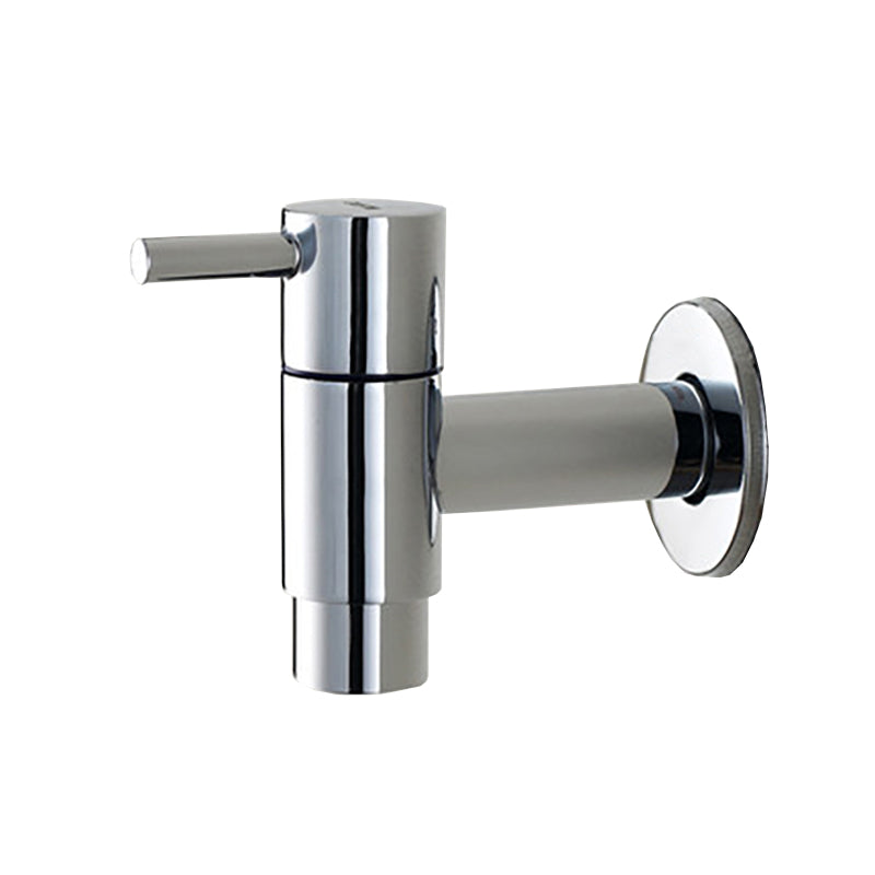 Contemporary Wall-Mounted Bathroom Faucet Single Hole Low Arc Solid Brass Circular Faucet