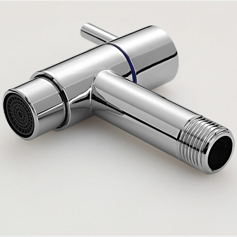 Contemporary Wall-Mounted Bathroom Faucet Single Hole Low Arc Solid Brass Circular Faucet