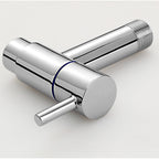 Contemporary Wall-Mounted Bathroom Faucet Single Hole Low Arc Solid Brass Circular Faucet