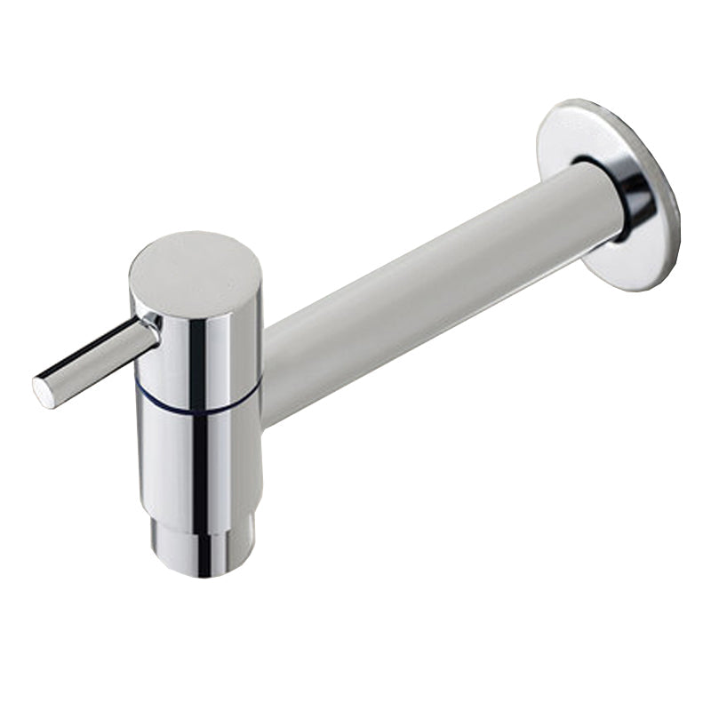 Contemporary Wall-Mounted Bathroom Faucet Single Hole Low Arc Solid Brass Circular Faucet