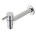 Contemporary Wall-Mounted Bathroom Faucet Single Hole Low Arc Solid Brass Circular Faucet