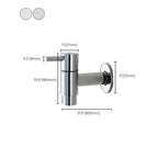 Contemporary Wall-Mounted Bathroom Faucet Single Hole Low Arc Solid Brass Circular Faucet
