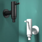 Contemporary Wall-Mounted Bathroom Faucet One Hole Solid Brass Round Faucet