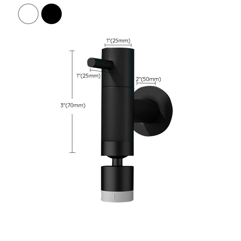 Contemporary Wall-Mounted Bathroom Faucet One Hole Solid Brass Round Faucet