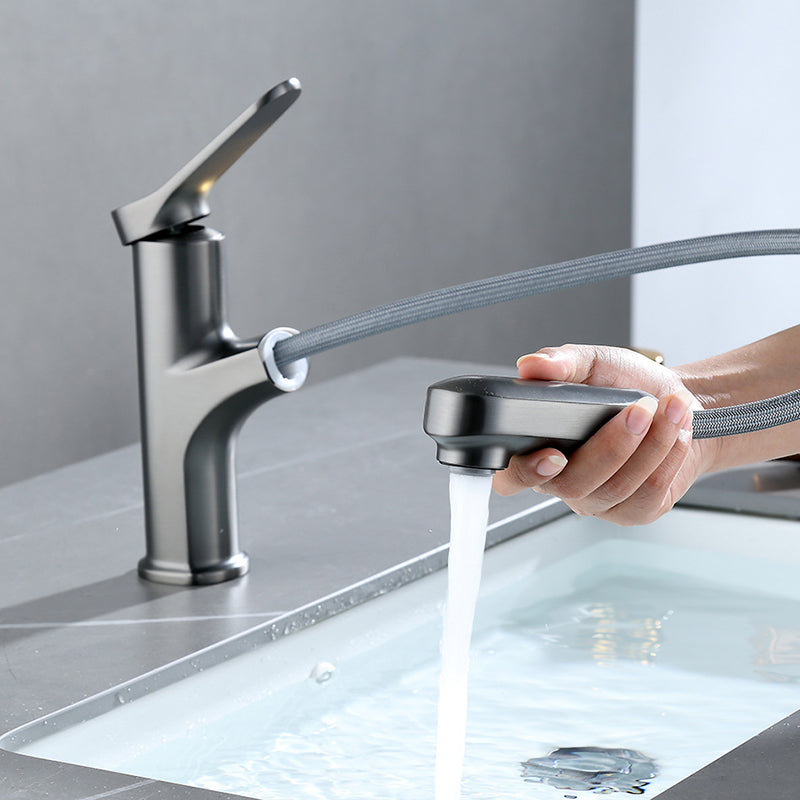 Contemporary Style Centerset Faucets Bathroom Fixtures with Lever Handle