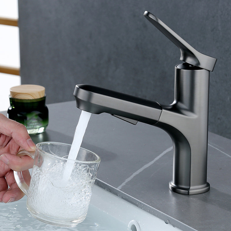 Contemporary Style Centerset Faucets Bathroom Fixtures with Lever Handle