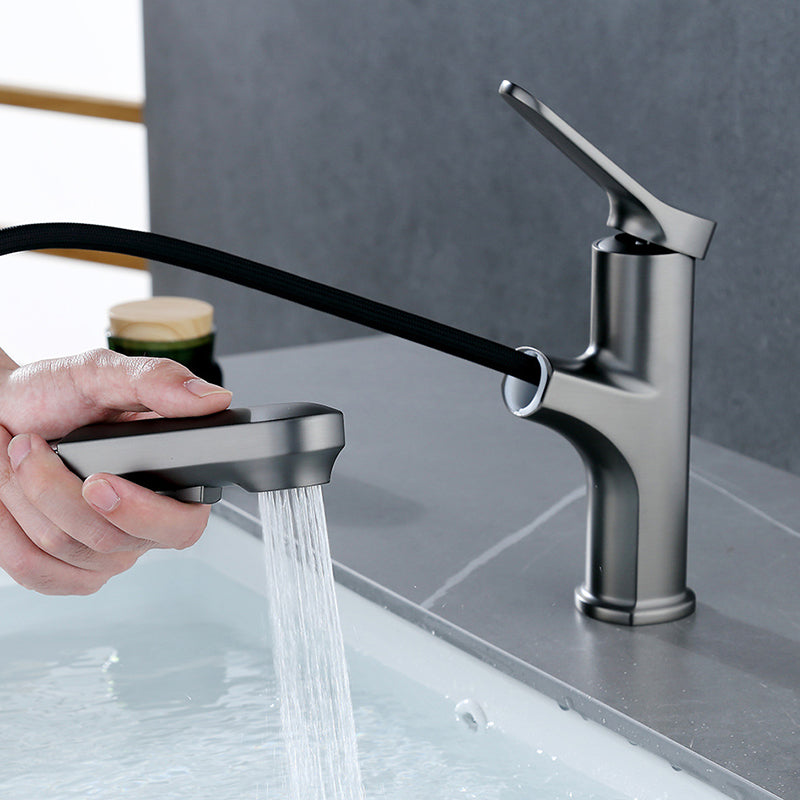 Contemporary Style Centerset Faucets Bathroom Fixtures with Lever Handle