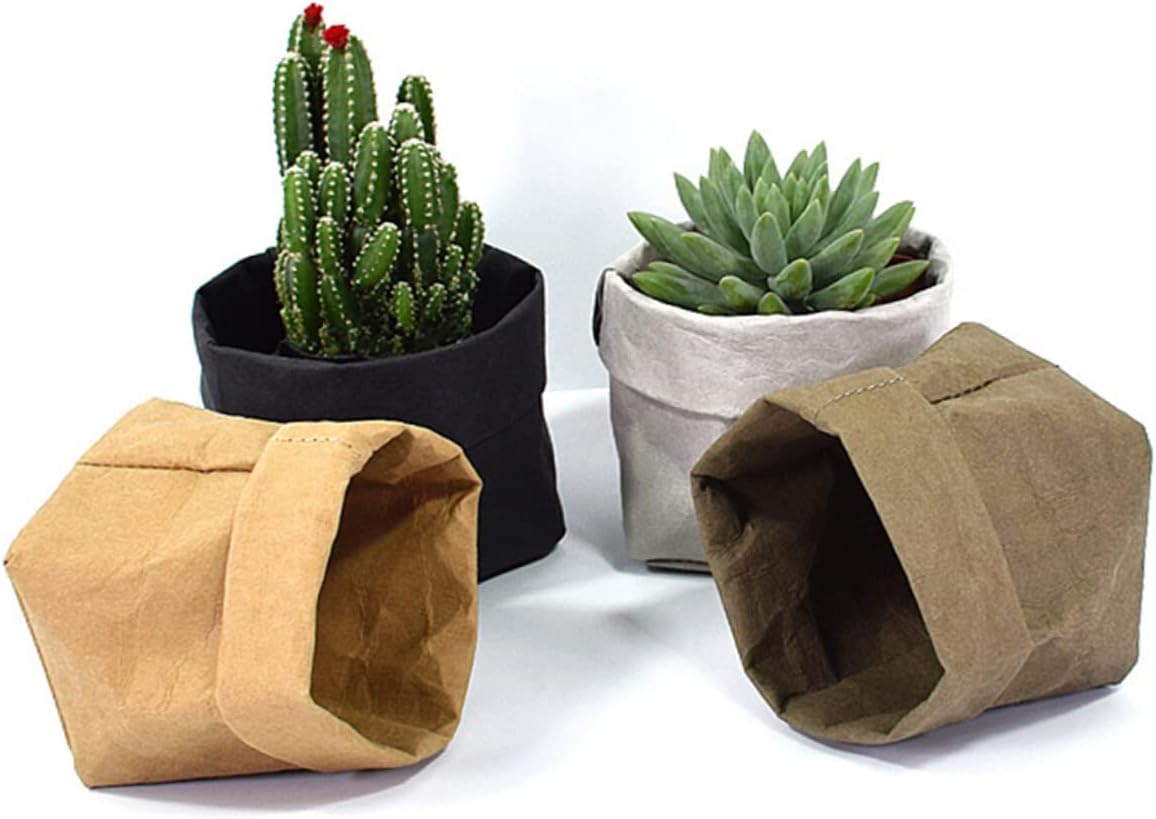 Stylish plant pots made of paper for modern decoration