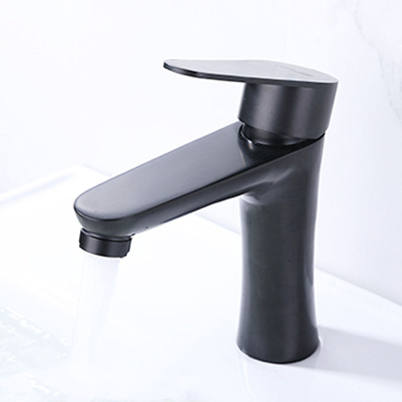Contemporary Stainless Steel Sink Faucet Lever Handles Low Arc Sink Faucet