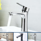 Contemporary Stainless Steel Sink Faucet Lever Handles Low Arc Sink Faucet