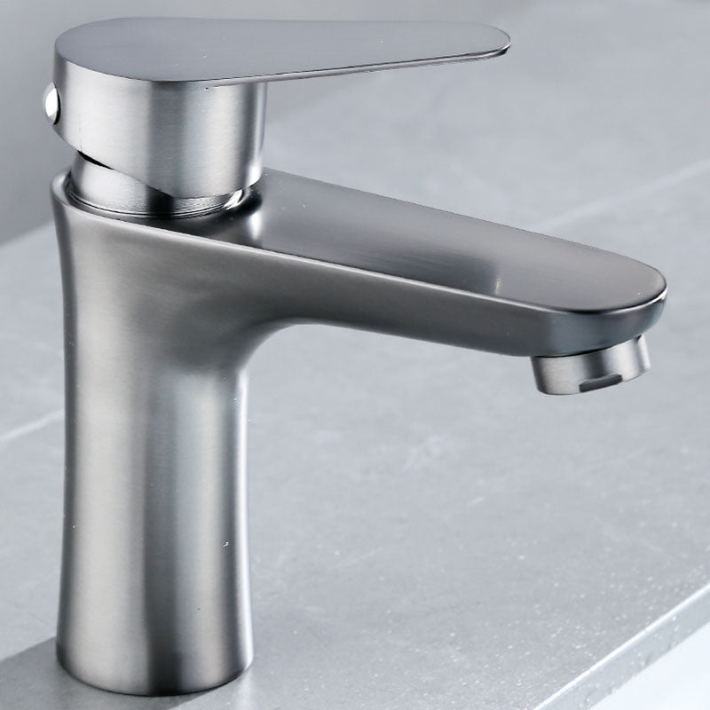 Contemporary Stainless Steel Sink Faucet Lever Handles Low Arc Sink Faucet