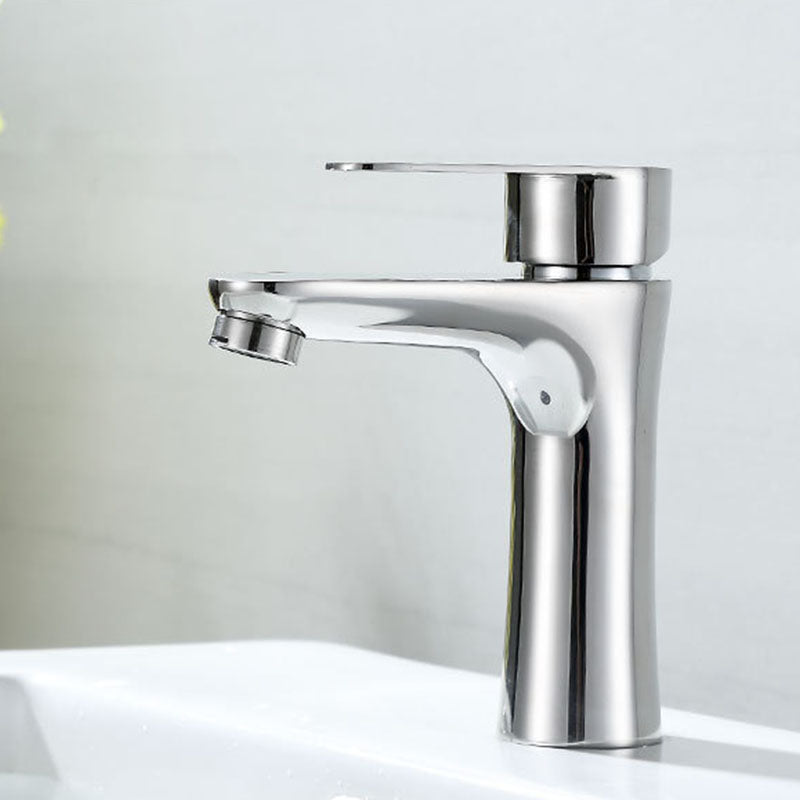 Contemporary Stainless Steel Sink Faucet Lever Handles Low Arc Sink Faucet