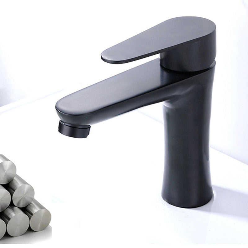 Contemporary Stainless Steel Sink Faucet Lever Handles Low Arc Sink Faucet