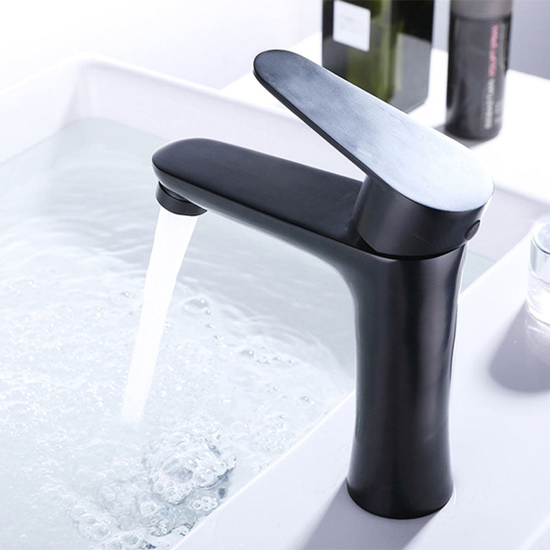 Contemporary Stainless Steel Sink Faucet Lever Handles Low Arc Sink Faucet