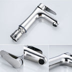 Contemporary Stainless Steel Sink Faucet Lever Handles Low Arc Sink Faucet