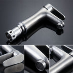 Contemporary Stainless Steel Sink Faucet Lever Handles Low Arc Sink Faucet