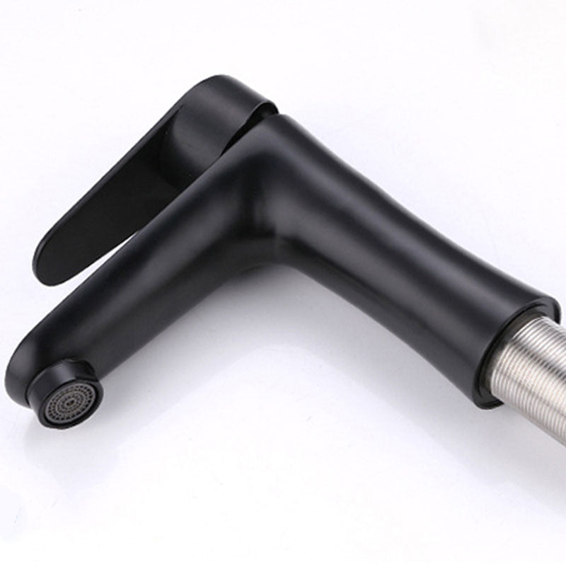 Contemporary Stainless Steel Sink Faucet Lever Handles Low Arc Sink Faucet