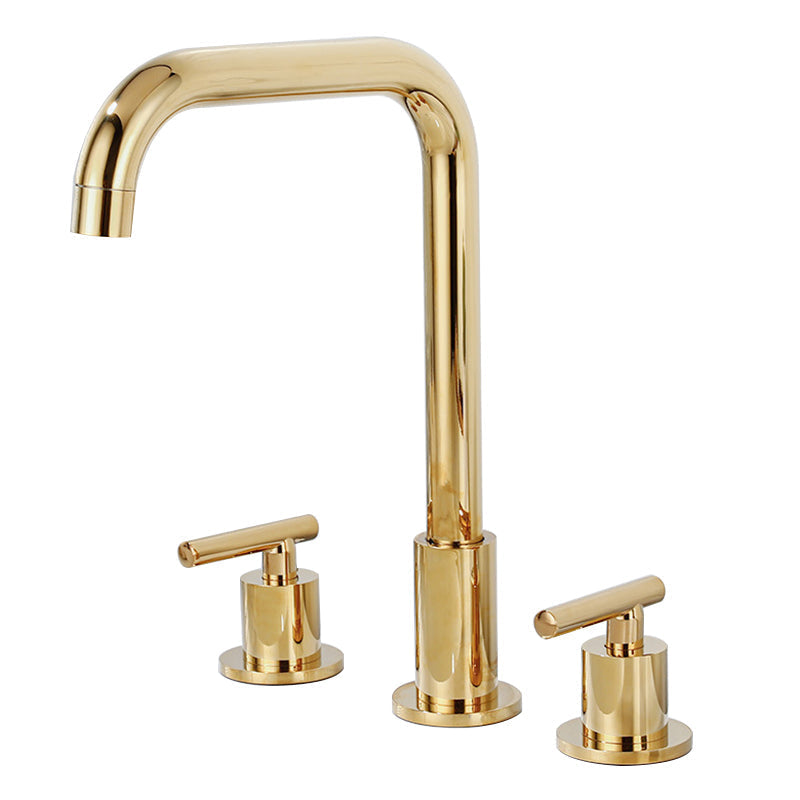 Modern 2-Handle Bathroom Sink Faucet 3-Hole Widespread Bathroom Faucet
