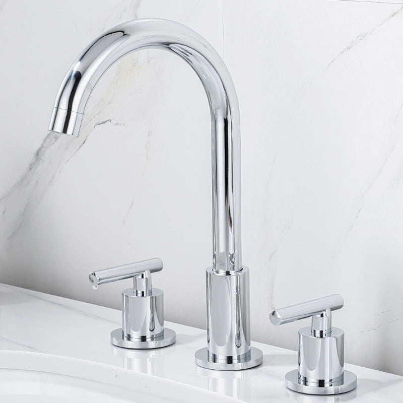 Modern 2-Handle Bathroom Sink Faucet 3-Hole Widespread Bathroom Faucet