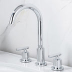 Modern 2-Handle Bathroom Sink Faucet 3-Hole Widespread Bathroom Faucet