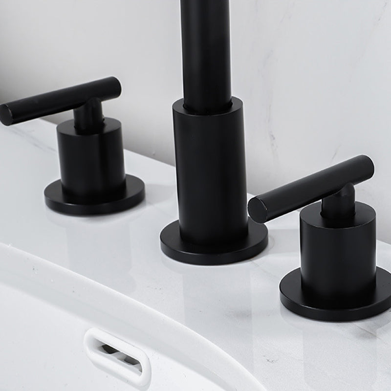 Modern 2-Handle Bathroom Sink Faucet 3-Hole Widespread Bathroom Faucet
