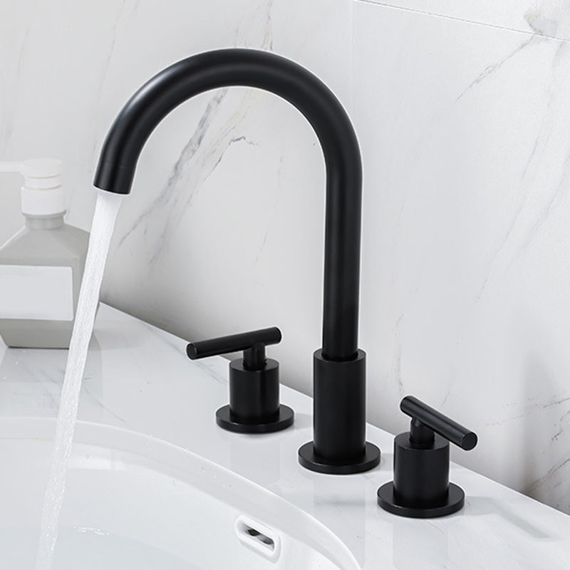 Modern 2-Handle Bathroom Sink Faucet 3-Hole Widespread Bathroom Faucet