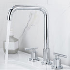Modern 2-Handle Bathroom Sink Faucet 3-Hole Widespread Bathroom Faucet
