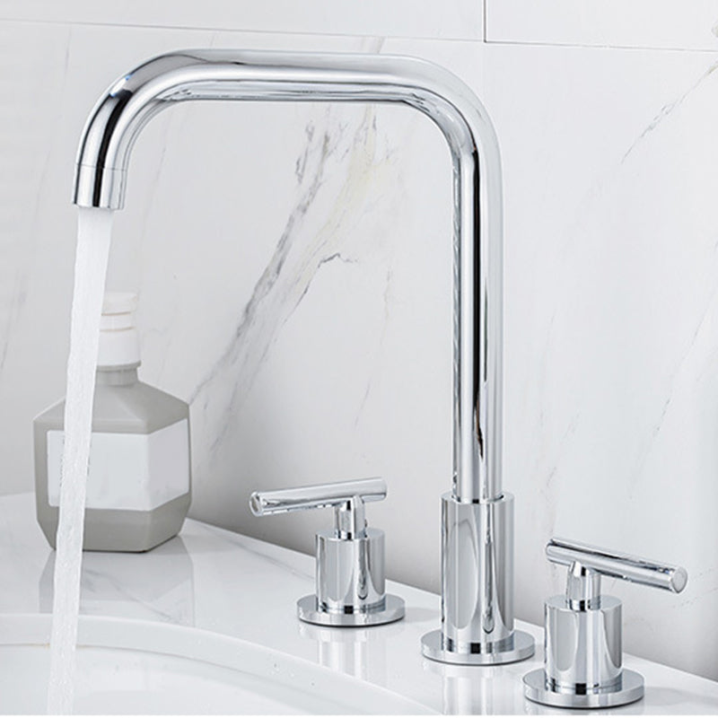 Modern 2-Handle Bathroom Sink Faucet 3-Hole Widespread Bathroom Faucet