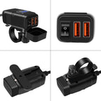 Motorcycle USB & Type-C Fast Charger with Voltmeter – Drayvik