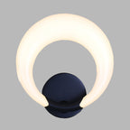 LED Nightstand Wall Lamp Nordic Style White/Black Wall Light with Circle Moon Acrylic Shade