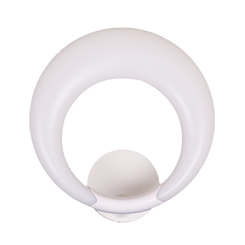 LED Nightstand Wall Lamp Nordic Style White/Black Wall Light with Circle Moon Acrylic Shade