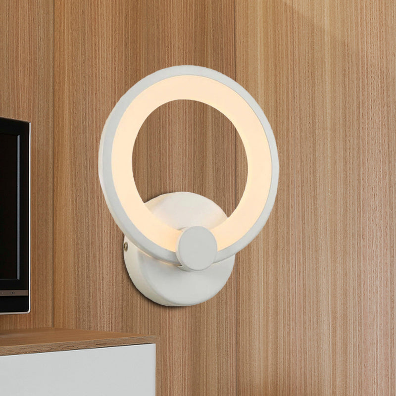 White Hoop Wall Spotlight Lighting Simple LED Acrylic Wall-Mounted Lamp Light for Corner
