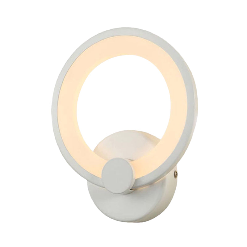 White Hoop Wall Spotlight Lighting Simple LED Acrylic Wall-Mounted Lamp Light for Corner