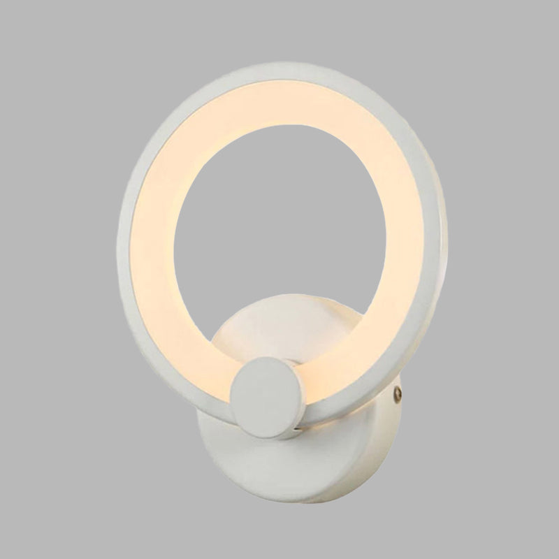 White Hoop Wall Spotlight Lighting Simple LED Acrylic Wall-Mounted Lamp Light for Corner