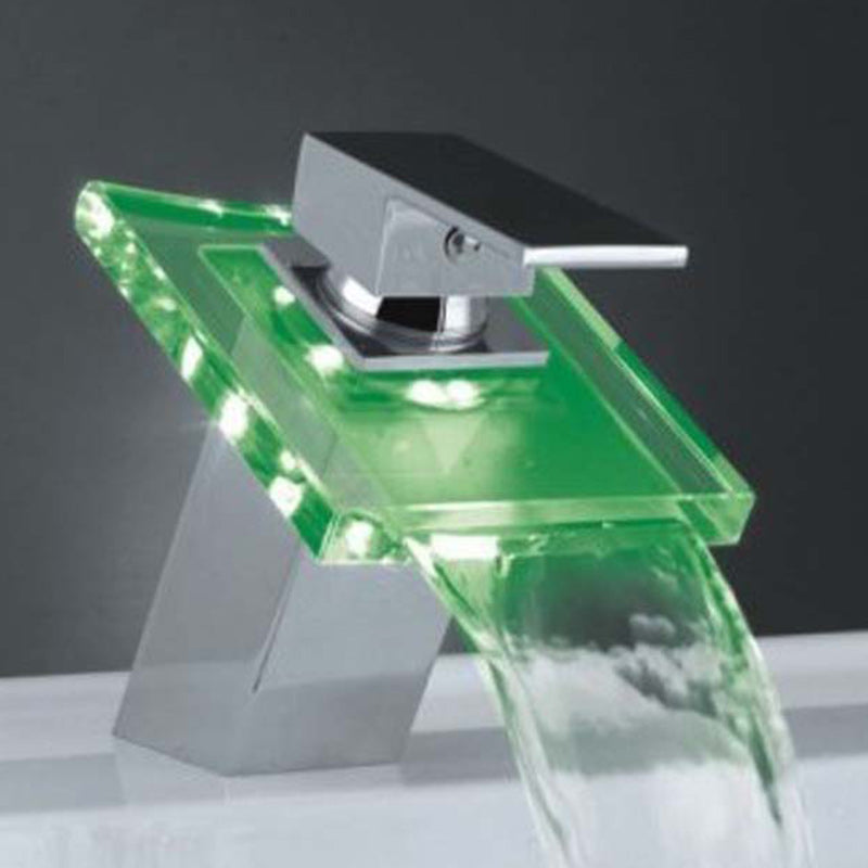 1-Handle Basin Mixer 1-Hole Copper Sink Tap with LED Lighting