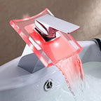 1-Lever Vanity Faucet 1-Hole Copper Sink Faucet with LED Lighting